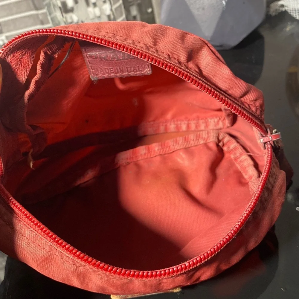 Authentic PRADA red nylon Pouch Cosmetic Bag - Picture 7 of 10